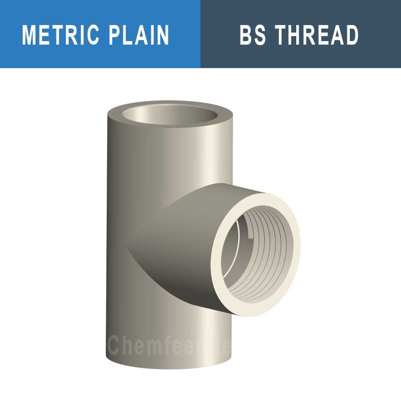 Image of 32mm x 1" PP Tee Plain - BS Thread