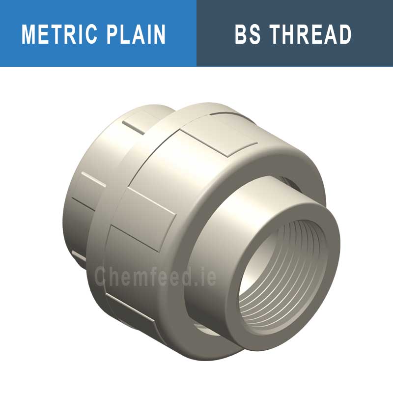 Image of 25mm x 3/4" PP Union Plain x Thread