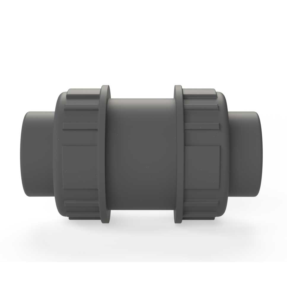 Image of 2 1/2" PVC U Check Valve PTFE Spring & EPDM Seals