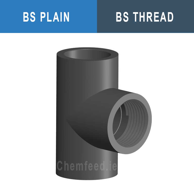 90' TEE PVC D.1/2"x1/2" BS PLAIN/THR.