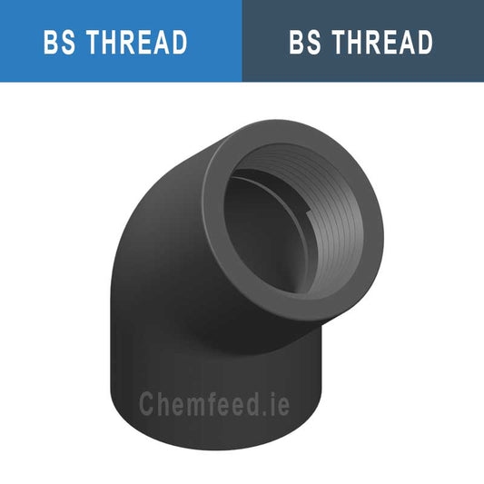 Image of 45' ELBOW  PVC D.1"1/4 thr.