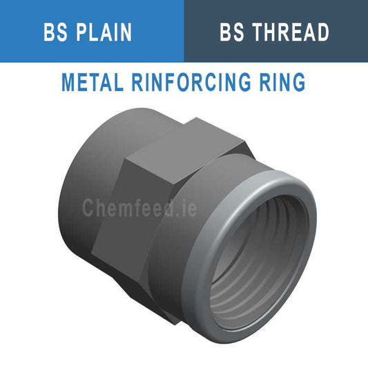Image of DOUBLE SOCKET ABS D.1"1/2x1"1/2 BS REINF