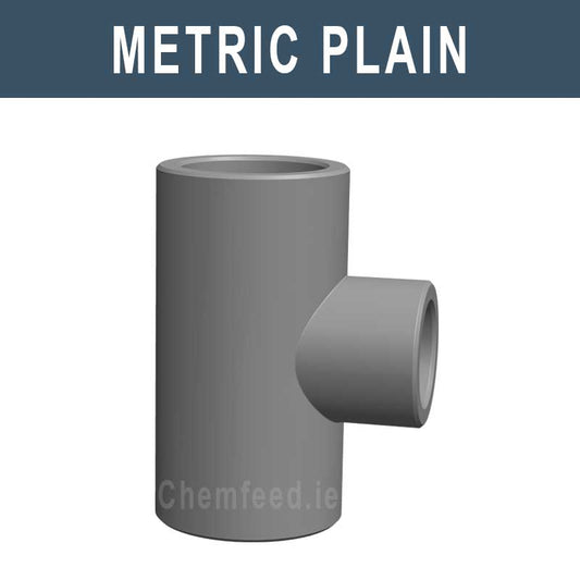 Image of ABS Reducing Tee – 90° Metric Plain 25-20mm with Small Central Connection