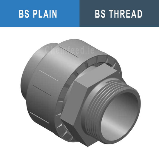 Image of UNION MALE ABS WITH O-R D.1"1/2x2"    BS