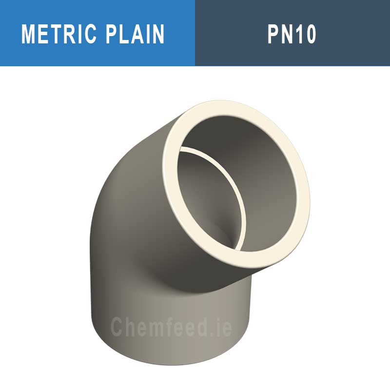 PP Elbow 45° PN10 90mm