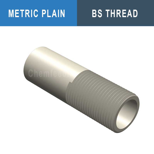 Image of 25mm x 3/4" PP Nipple Plain x Thread