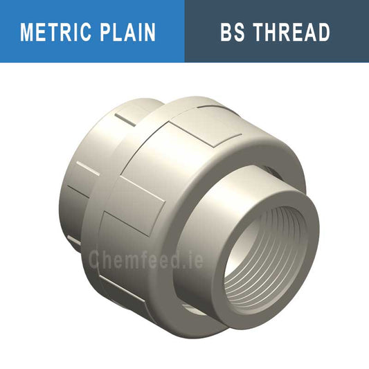 Image of 25mm x 3/4" PP Union Plain x Thread