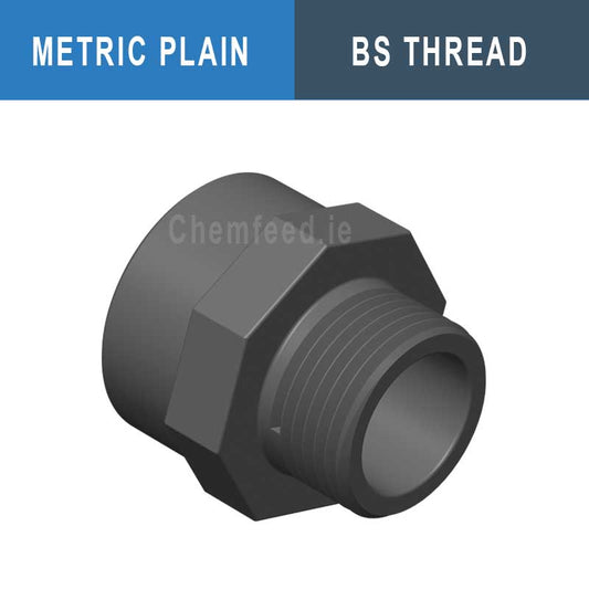 ADAPTOR PVC MALE THREADED D.12x16x3/8"