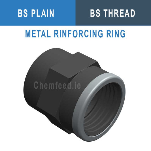 Image of DOUBLE SOCKET PVC D.3/4"X3/4" BS REINF.