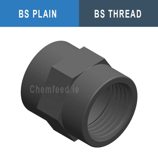 Image of DOUBLE SOCKET PVC D.4"x4"       BS PLAIN/THR.